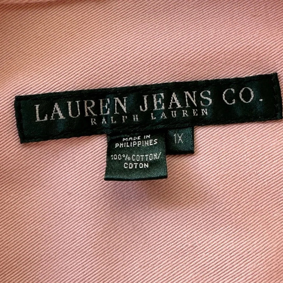 RALPH LAUREN JEANS CO. Jean Jacket Western Casual Light Pink Denim, Size 1X - Picture 12 of 15